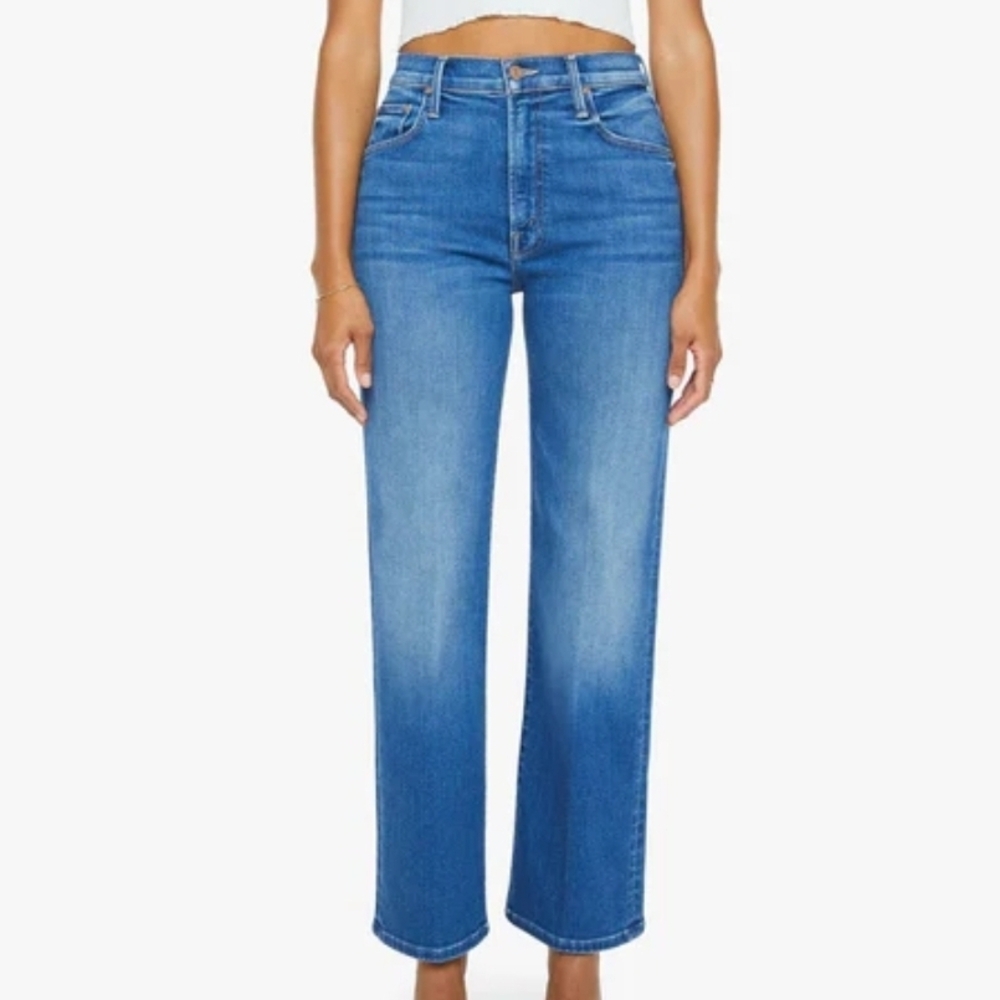 NWT MOTHER The Rumbler Zip Flood Nip It In The Bud Jeans Size 25